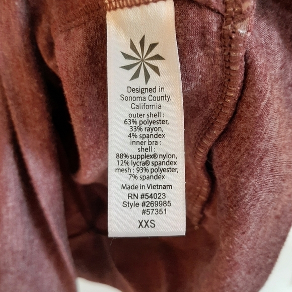 Athleta Racerback Tank Top Built in Bra Athletic Workout Yoga Purple Pink XXS - Picture 7 of 9